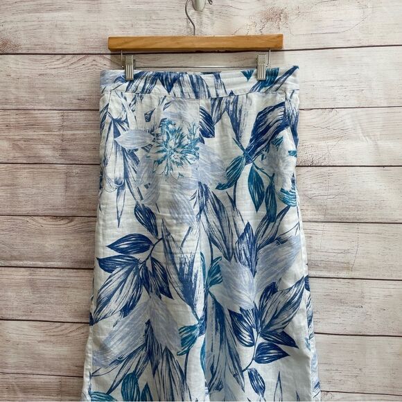 C&C CALIFORNIA 100% LINEN CROPPED WIDE LEG PANTS IN FLORAL DESIGN - Picture 2 of 6